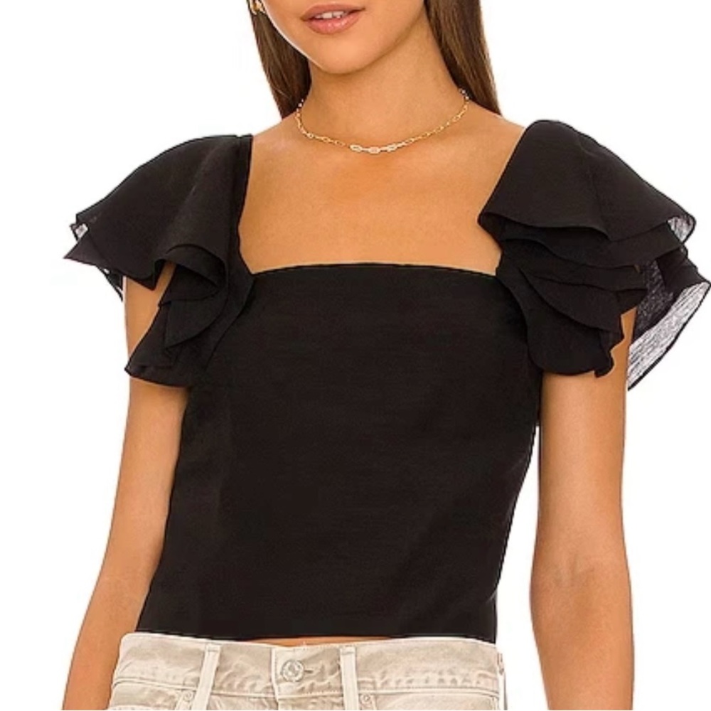 Vince Black Flutter Sleeve Strap Cami Top size XS